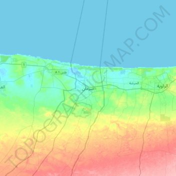 Carte topographique Sourman, altitude, relief