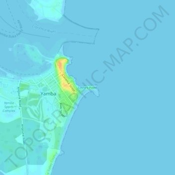 Carte topographique Lovers Point, altitude, relief