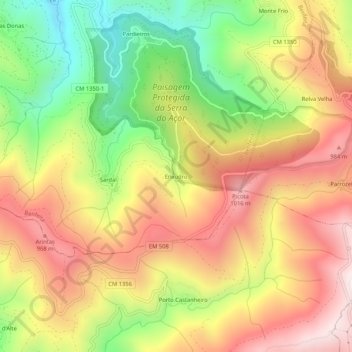 Carte topographique Enxudro, altitude, relief