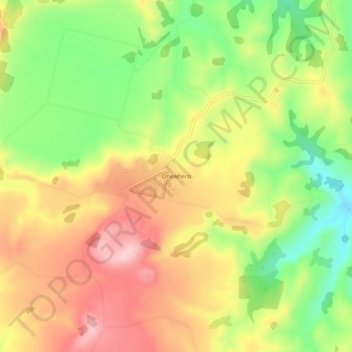 Carte topographique Onewhero, altitude, relief