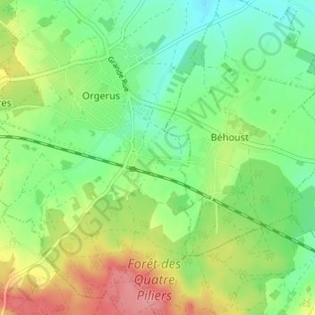 Carte topographique Le Moutier, altitude, relief