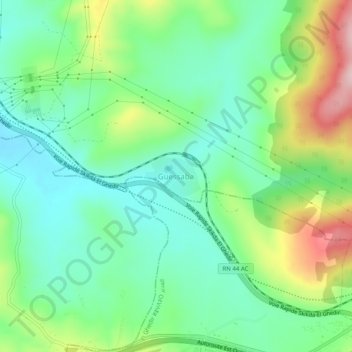 Carte topographique Guessaba, altitude, relief