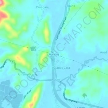 Carte topographique Anislag, altitude, relief