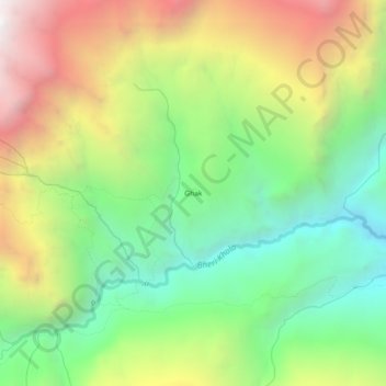 Carte topographique Ghak, altitude, relief