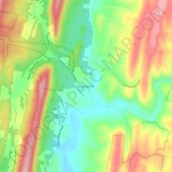 Carte topographique Chaneysville, altitude, relief