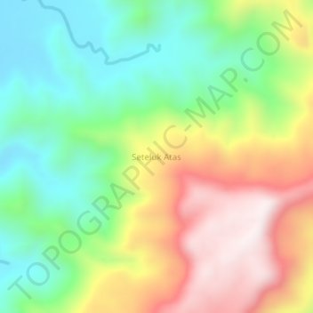 Carte topographique Seteluk Atas, altitude, relief