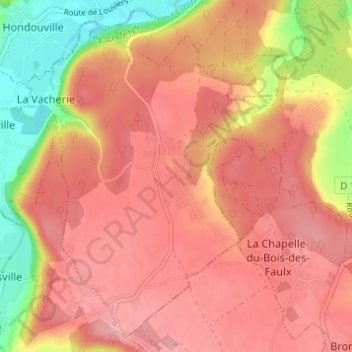 Carte topographique Verdun, altitude, relief