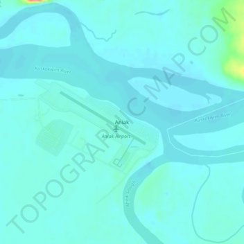 Carte topographique Aniak, altitude, relief