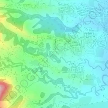 Carte topographique Cacao, altitude, relief