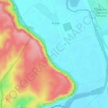 Carte topographique La Sopeña, altitude, relief
