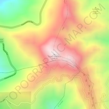 Carte topographique Cerro Villonaco, altitude, relief