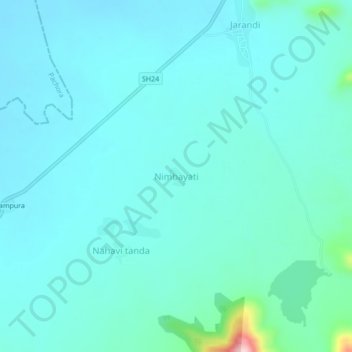 Carte topographique Nimbayati, altitude, relief