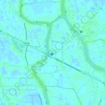 Carte topographique Nedumudy, altitude, relief