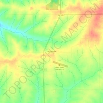 Carte topographique Georgetown, altitude, relief