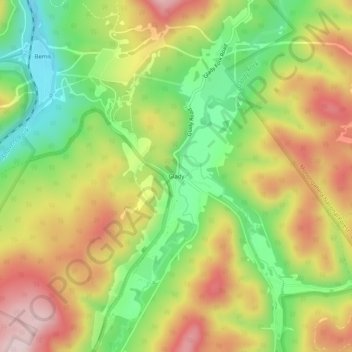 Carte topographique Glady, altitude, relief