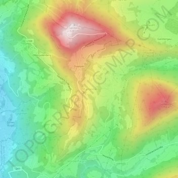 Carte topographique Oberwinkl, altitude, relief