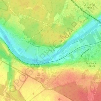 Carte topographique Boissettes, altitude, relief