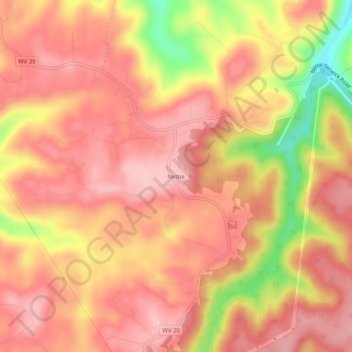 Carte topographique Nettie, altitude, relief