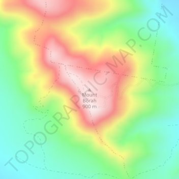Carte topographique Mount Borah, altitude, relief