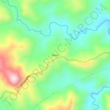 Carte topographique Negeri, altitude, relief