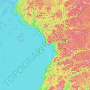 Carte topographique Agawa Islands, altitude, relief
