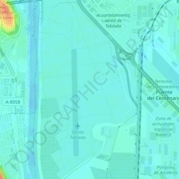 Carte topographique Dehesa de Tablada, altitude, relief