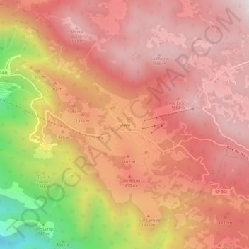 Carte topographique Livata, altitude, relief