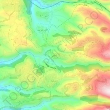 Carte topographique Ghalboun, altitude, relief