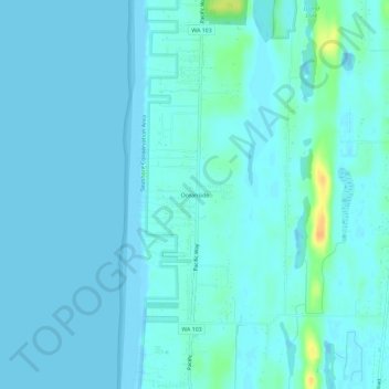 Carte topographique Oceanside, altitude, relief