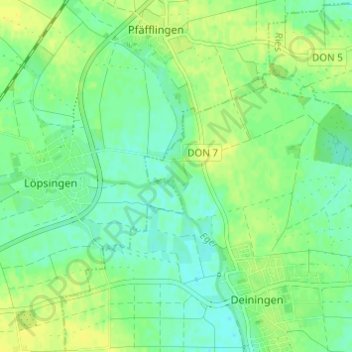 Carte topographique Klosterzimmern, altitude, relief