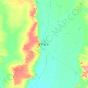 Carte topographique Filingué, altitude, relief