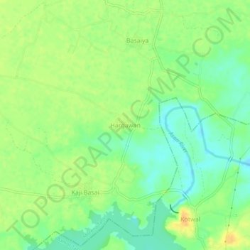 Carte topographique Hargawan, altitude, relief
