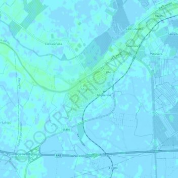 Carte topographique Migliarino, altitude, relief