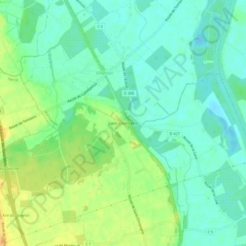 Carte topographique Saint-Christophe, altitude, relief