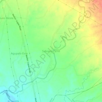 Carte topographique Salvacion 2nd, altitude, relief