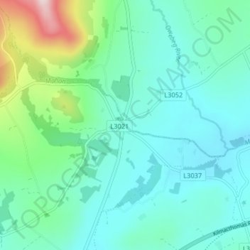 Carte topographique Mahon Bridge, altitude, relief