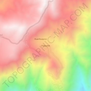 Carte topographique Chaquitos, altitude, relief