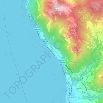 Carte topographique Vello, altitude, relief
