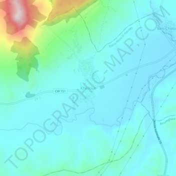 Carte topographique Khelloul, altitude, relief