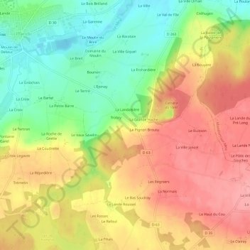 Carte topographique L'Aumelle, altitude, relief
