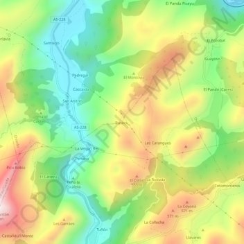 Carte topographique Buseco, altitude, relief