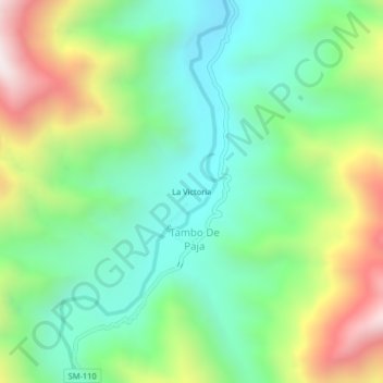 Carte topographique La Victoria, altitude, relief