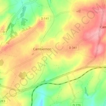Carte topographique Isigny, altitude, relief