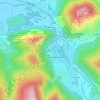 Carte topographique Ladivert, altitude, relief