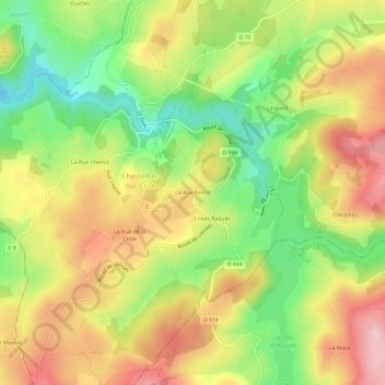 Carte topographique La Rue Perrin, altitude, relief
