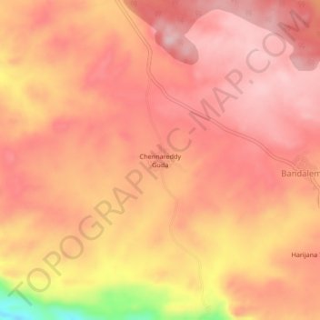 Carte topographique Chennareddy Guda, altitude, relief