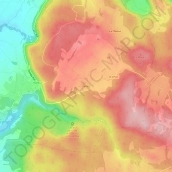Carte topographique Pellier, altitude, relief