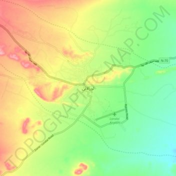 Carte topographique Loralai, altitude, relief