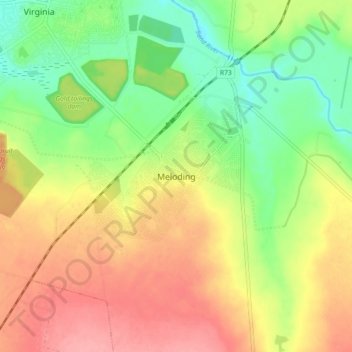 Carte topographique Meloding, altitude, relief