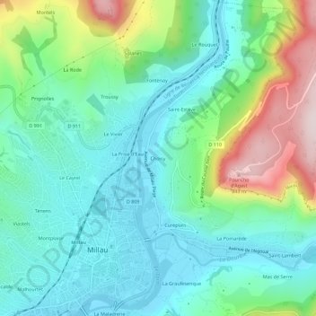 Carte topographique Choisy, altitude, relief